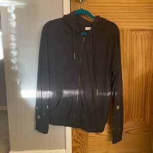 Spiritual Gangster! Zip-Up Hoodie With Gold Stars